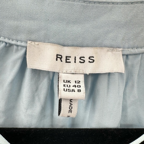 REISS Allison 8 Color block Blue-black woman oversized blouse boho chic - Picture 5 of 14